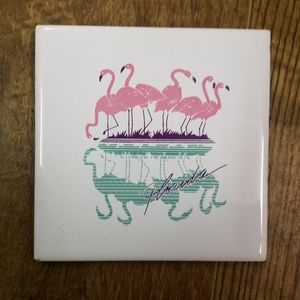 Florida Souvenir Drink coaster trivet tile cork back 4.25" x 4.25"